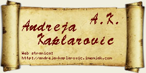 Andreja Kaplarović vizit kartica